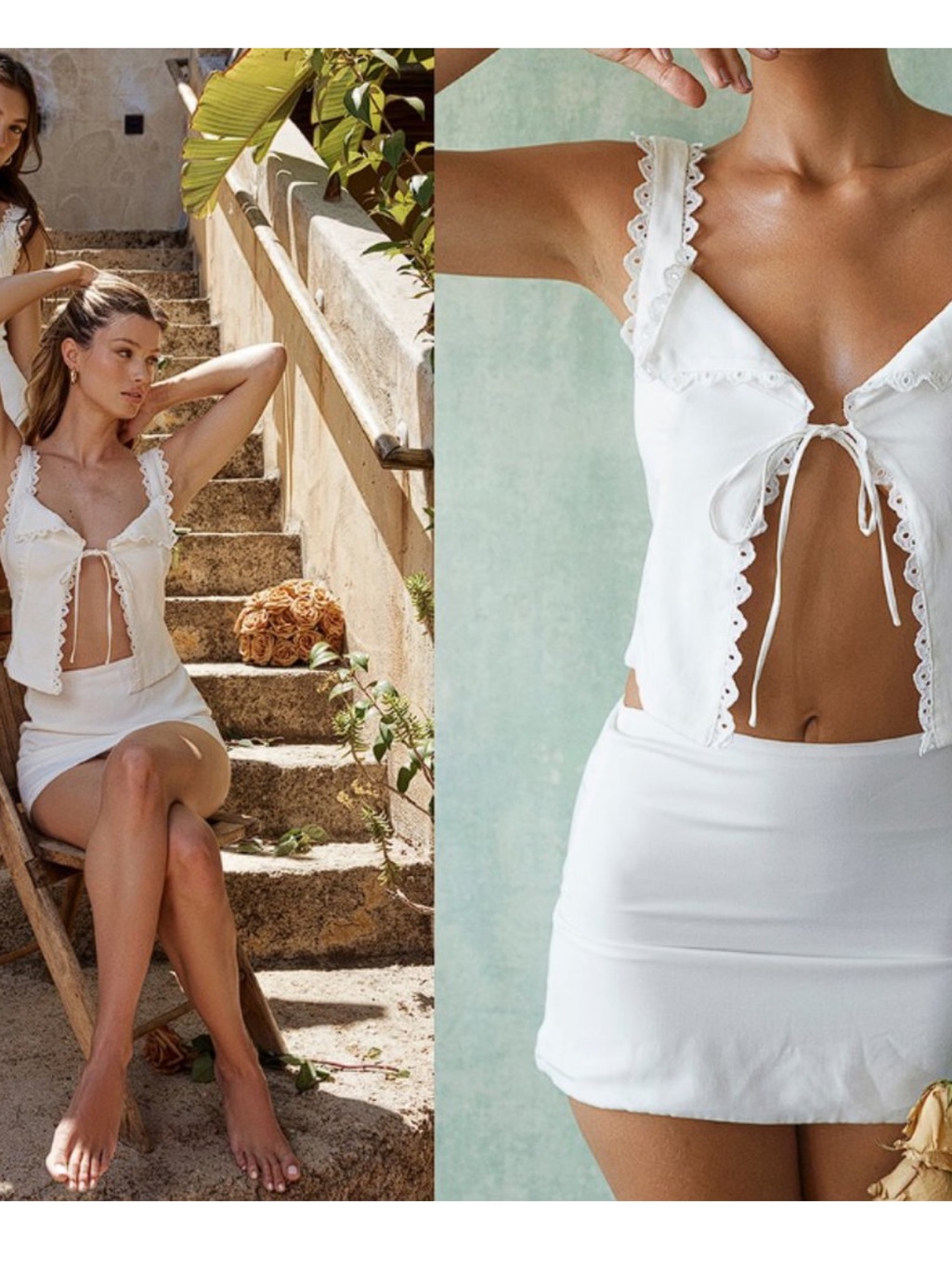 House Of Cb 'Mallie' White A-Line Mini Skirt Nwot